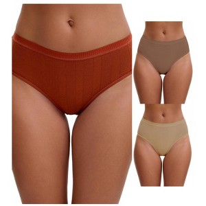 INSPIRE CHIC Women's High Waisted Butt Lifter Briefs Tummy Control Underwear, Available in Plus Size 3 Packs - 1 of 4