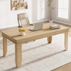 71" Long Farmhouse Dining Table Modern Farmhouse Rustic Oak Wood Rectanglular Dining Table for 6-8 People with Wooden Sturdy Frame - 3 of 3