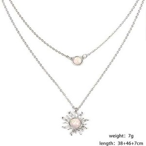 HTUTWOO Layered Choker Multi Chains Pendant Sun and Moon Charm Necklaces Jewelry Gifts for Women - 1 of 4