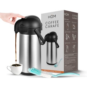 HOM Coffee Dispenser with Pump - 101.44 oz (3L) Vacuum-Insulated Beverage Dispenser for Hot & Cold Drinks - 12H Heat Retention/24H Cold Retention - 1 of 4