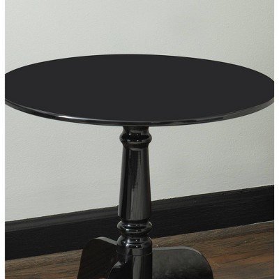22" Round Black Acrylic Glam End Table with Curvy Legs