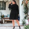 Anna-Kaci Women's Plus Size Tunic V Neck Long Sleeve Smocked Casual Loose Shift Dresses - 4 of 4
