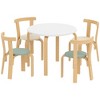 Qaba Kids Table and Chairs Set, 5 Piece Wooden Toddler Table and 4 Chairs Set for Kids Arts, Crafts, Drawing, Read, for Playroom, Nursery, Green - 4 of 4