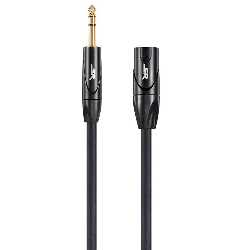 Monoprice XLR Male to 1/4 Inch TRS Male Cable - 3 Feet - Black | 16AWG, Gold Plated - Stage Right Series, 2 of 7