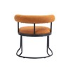CAVINAS Dining Chairs Boucle Kitchen Chairs Set of 2 Stool Mid-Century Modern Curved Backrest Chair with Metal Round Legs for Kitchen - 2 of 4
