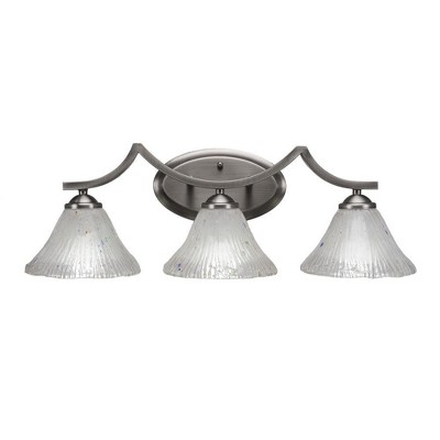 Toltec Lighting Zilo 3 - Light Vanity in  Graphite with 7" Frosted Crystal Shade