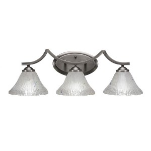 Toltec Lighting Zilo 3 - Light Vanity in  Graphite with 7" Frosted Crystal Shade - 1 of 1