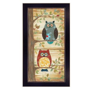 "Two Wise Owls" By Annie LaPoint, Printed Wall Art, Ready To Hang Framed Poster, Black Frame - 1 of 4