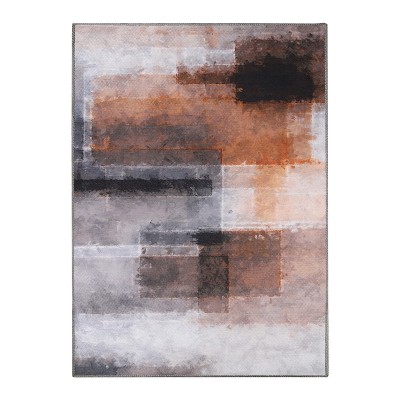 Abstract Patchwork Modern Color Block Washable Indoor Area Rug or Runner by Blue Nile Mills