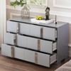 FONTOI Elegant Dresser with Metal Handle, Mirrored Storage Cabinet with 6 Drawers for Bedroom, Gray, 17.7"*30.3"*47.2" - 2 of 4