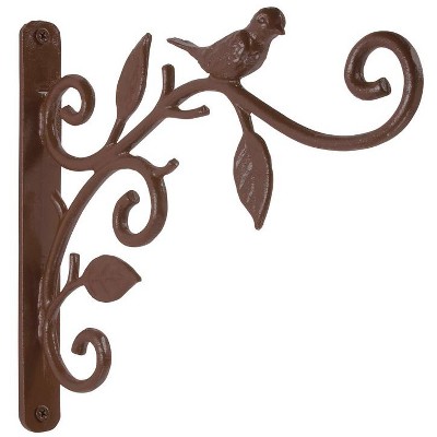 Panacea HoldAll Bronze Iron 9 in. H Bird and Leaf Plant Hanger