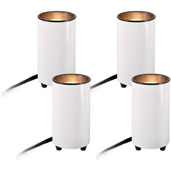 Pro Track Upland Set of 4 Can Mini Uplighting Indoor Accent Spot-Lights Plug-In Floor Plant Home Decorative Art Desk Picture White Finish 6 1/2" High