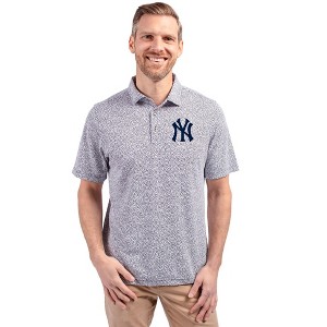 New York Yankees Cutter & Buck Virtue Eco Pique Botanical Print Recycled Mens Polo - 1 of 1