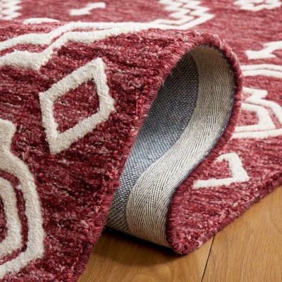 Harmony Abstract Hand-Tufted Wool Rug in Red/Ivory, 4' x 6'