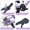 YONWAY Kids Bike 20 Inch Mountain Bike, Dual Disc Brake Suspension Fork Single Speed Bicycle for Ages 7-12 Boys and Girls Youth, Purple - 4 of 4