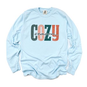 Simply Sage Market Women's Retro Cozy Season Colorful Long Sleeve Garment Dyed Tee - 1 of 4