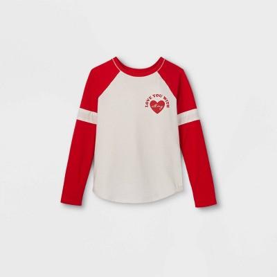 girls red long sleeve shirt