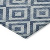 Navy Blue And Ivory Geometric Washable Indoor Outdoor Area Rug - 4 of 4