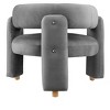 CAVINAS Velvet Barrel Accent Chair with Mid-Height Curved Backrest,Cozy Upholstered Living Room Chairs,Reading Chairs for Living Room - 3 of 4