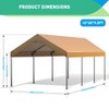 10x20FT Heavy Duty Carport, Portable Car Canopy With Roll-up Door and Sidewalls, UV Resistant  Garage Party Tent, Carport Shelter for Car - 2 of 4