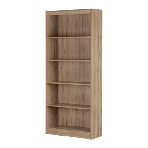 South Shore 68.75 5 Shelf Decorative Bookshelf Rustic Oak Laminate Finish Adjustable Shelves Particle Board Frame Target