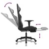 vidaXL Fabric Gaming Chair with Footrest and Adjustable Backrest, Swivel Design, Durable Material, and Sturdy Frame - Black and Light Grey - 3 of 4