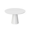 HomeRoots 42" White Wood and Metal Pedestal Base Round Top Dining Table - 4 of 4