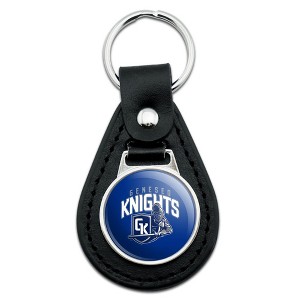 State University of New York at Geneseo Primary Logo Black Leather Keychain - 1 of 4