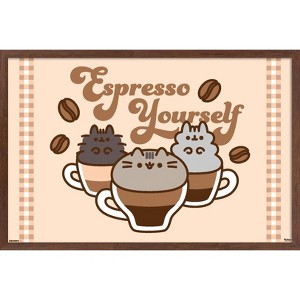 Trends International Pusheen: Patisserie - Espresso Yourself Framed Wall Poster Prints - 1 of 4