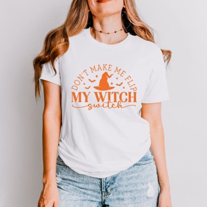 Simply Sage Market Witch Switch Short Sleeve Tee - L - White - 1 of 4