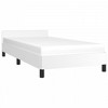 vidaXL Bed Frame with Headboard White 39.4 in.x79.9 in. Twin XL Faux Leather - 3 of 4