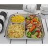 Darware Stainless Steel Divided Plates/Compartment Trays 4pk; Inches Oblong 3-Section Mini Mess Trays for Lunches, Kids, Portion Control & More - 4 of 4