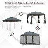 Aghana Digitals 11x11 Dark Gray Outdoor Pop-Up Canopy Gazebo with Mesh Netting, Vented Roof & Carry - 3 of 4