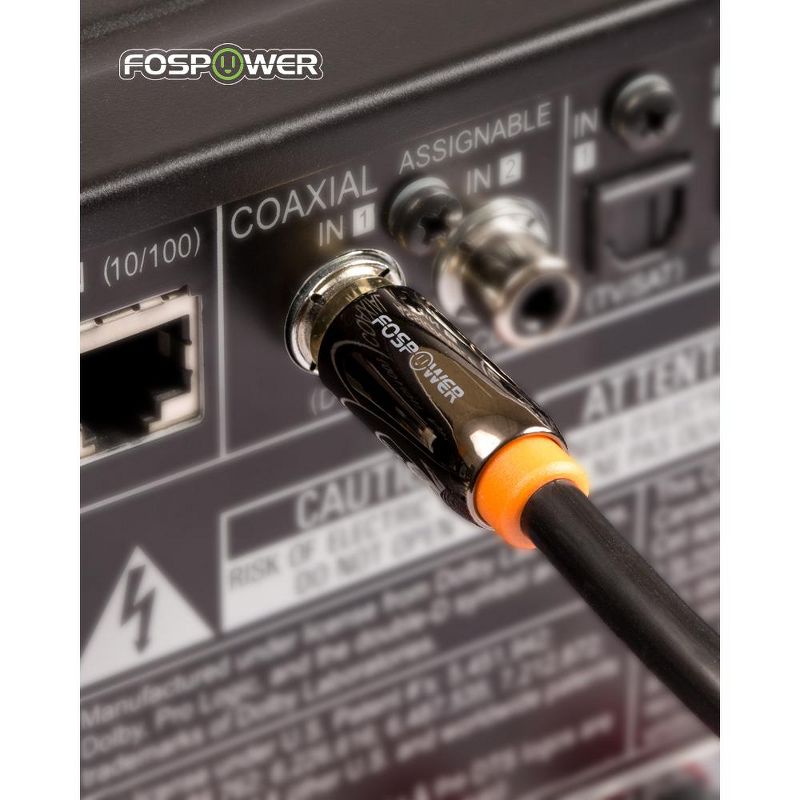 FosPower Premium Gold-Plated Dual Layer Braided RCA Male to Male Digital Audio Coaxial Cable - 10ft, 3 of 6