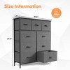 DOMETOUR Dresser for Bedroom 9 Drawer Fabric Storage Tower, Storage Cabinet Tall Chest Organizer Unit Bins Living Room Entryway Closet-Gray - 4 of 4