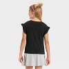 Girls' Short Sleeve Halloween 'Ghost Cat' Flip Sequin T-Shirt - Cat & Jack™ Black - 4 of 4