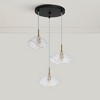 LNC Evangeline 3-Lights 17.3" Modern Luxury Cluster Glass Chandelier,Black and Gold - 3 of 4