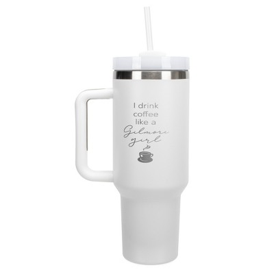 Elanze Designs I Drink Coffee Like A Gilmore Girl 40 oz. Stainless Steel, Large Water Bottle Coffee Mug, Spill & Leak Resistant, Thermal Travel
