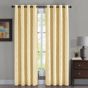 Egyptian Linens 100% Blackout Curtain Jacquard Thermal Insulated Victoria Panels ( Set Of 2) - 1 of 4