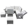 Maggift Rattan Patio Seating Set, Rattan Sectional Furniture Set with Cushions and Center Table for Patio, Lawn, Backyard, Pool, Beige, - 3 of 4
