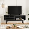 GlasFlength TV Stands and Consoles TV Stand with Storage Cabinet and Sliding Door Mid Modern Century Console Table for Living Room, Black, 50"*17"*5" - 2 of 4