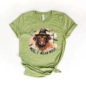 Simply Sage Market Women's I Mean Boo Longhorn Cow Short Sleeve Graphic Tee - 1 of 4