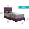 Twin Size Platform Bed with Upholstered Headboard for Bedroom - 3 of 4