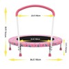 NAYSAYE Kids Mini Trampoline 36 Inch Indoor Outdoor Bouncer with Handle Great Gift for Toddlers and Children, Pink, 36"*36"*30" - 4 of 4