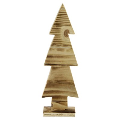 Northlight 12.5" Rustic Wood Cut-Out Christmas Tree Table Top Decoration