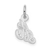 Black Bow Jewelry 14k White Gold, Sadie Collection, Mini Satin Script Initial A Charm - 3 of 4