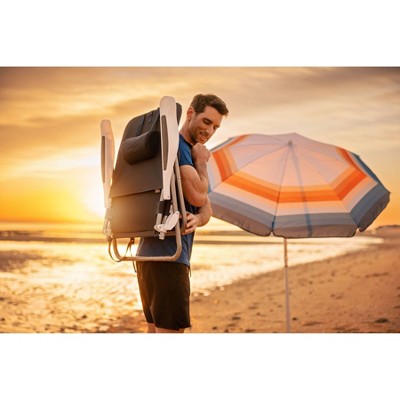 Phoenix Stripe 5.5' Tilt Beach Umbrella with Carry Bag