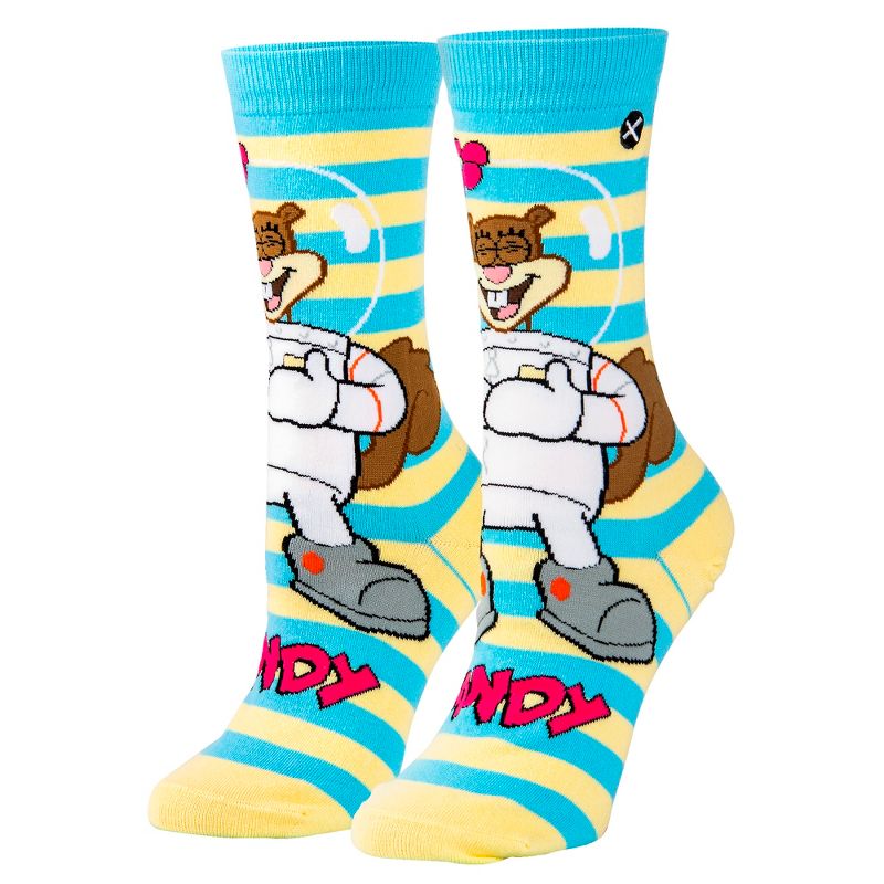 Odd Sox, Sandy Cheeks, Funny Novelty Socks, Large, 1 of 6