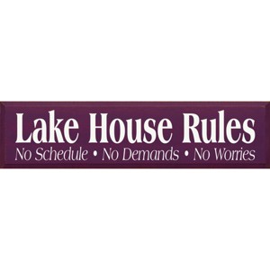 Slickblue Lake Life Wall Decor – Rustic Lake House Rules Wood Sign – Cottage Vibe Wall Accent 9x36, 10 Color Options - 1 of 3