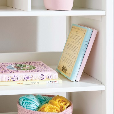 Creamy White Kids' Dollhouse Bookcase with Storage